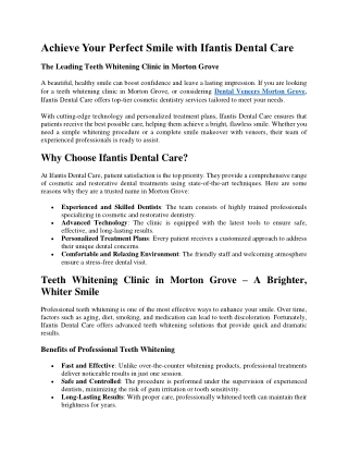 Achieve Your Perfect Smile with Ifantis Dental Care