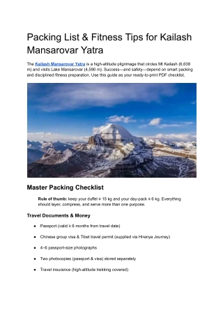 Kailash Mansarovar Yatr