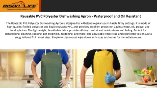 Reusable PVC Polyester Dishwashing Apron
