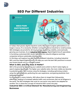 seo for di erent industries