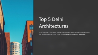 Top 5 Best Architecture in Delhi  Shree Constructions & Interior
