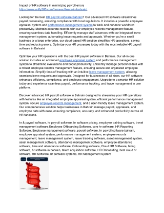 impact of hr software in minimizing payroll