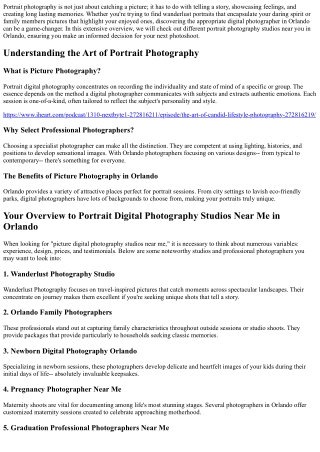 Your Guide to Picture Photography Studios Near Me in Orlando