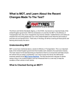 what is mot and learn about the recent changes