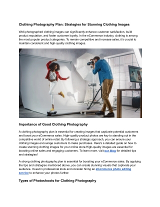 Clothing Product Photography Tips to Maximize ECommerce Success