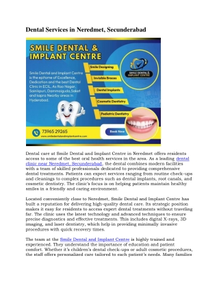 Dental Services in Neredmet, Secunderabad