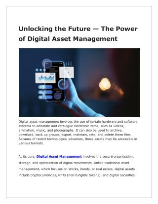 Unlock the Power of Digital Asset Managemen