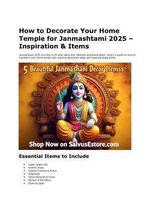 Celebrate Janmashtami 2025 with Laddu Gopal Dress, Mukut & Accessories