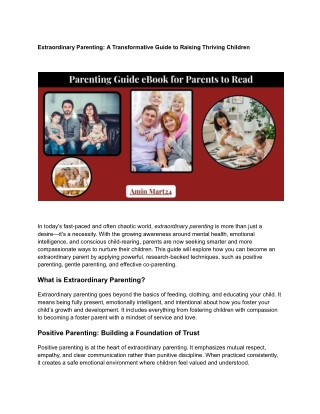 Extraordinary Parenting_  A Transformative Guide to Raising Thriving Children