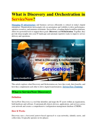 what is discovery and orchestration in servicenow