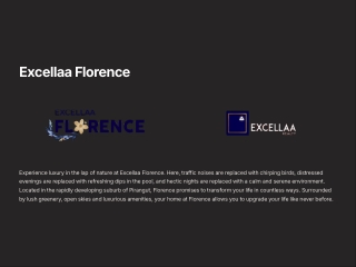 Premium Living Redefined at Excellaa Florence – Modern Homes in Pirangut