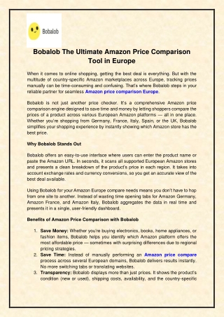 bobalob the ultimate amazon price comparison tool