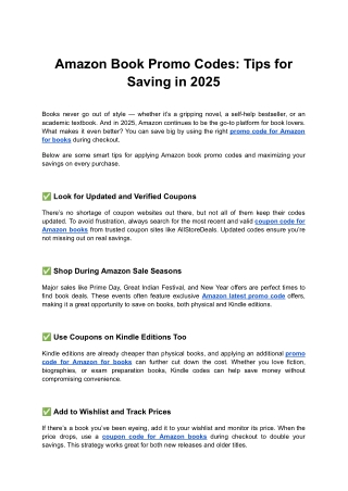 amazon book promo codes tips for saving in 2025