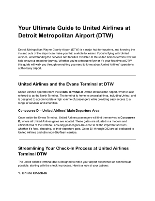 united airlines terminal dtw