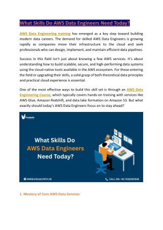 what skills do aws data engineers need today