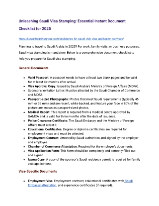 Unleashing Saudi Visa Stamping_ Essential Instant Document Checklist for 2025
