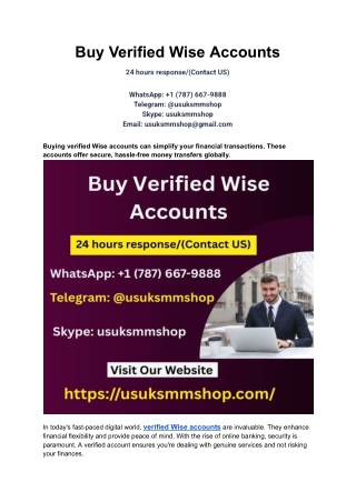 Buy Verified Wise Accounts USA