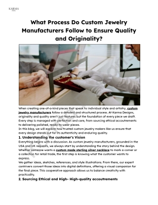 What Process Do Custom Jewelry Manufacturers Follow to Ensure Quality and Originality_