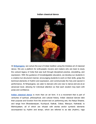 Indian classical dance | Nrityangana