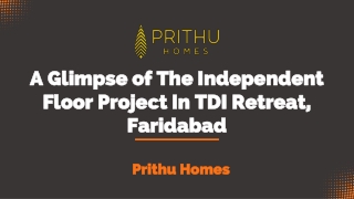 A Glimpse of The Independent Floor Project In TDI Retreat, Faridabad