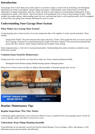 Tips from Experts on Extending the Life of Your Current Garage System