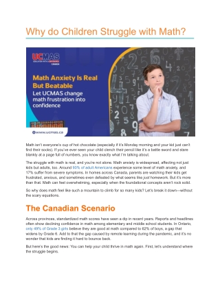 Why Kids Struggle with Math And How to Fix It