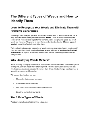 the different types of weeds and how to identify