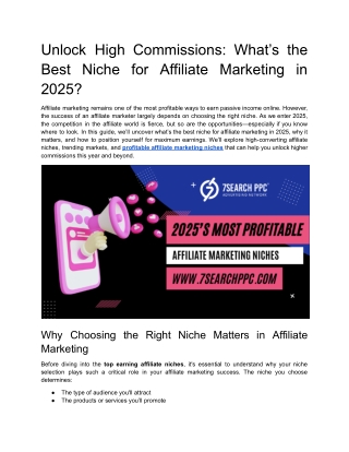 Unlock High Commissions: What’s the Best Niche for Affiliate Marketing in 2025?