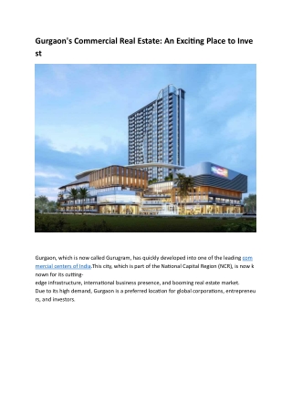 commercial property in gurgaon