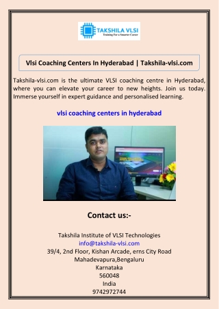vlsi coaching centers in hyderabad takshila vlsi
