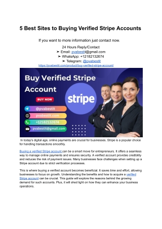 5 Best Sites to Buying Verified Stripe Accounts