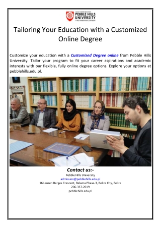 Tailoring Your Education with a Customized Online Degree