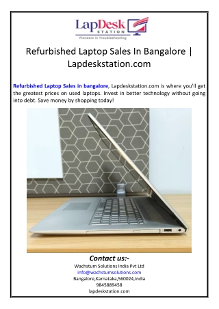 Refurbished Laptop Sales In Bangalore | Lapdeskstation.com