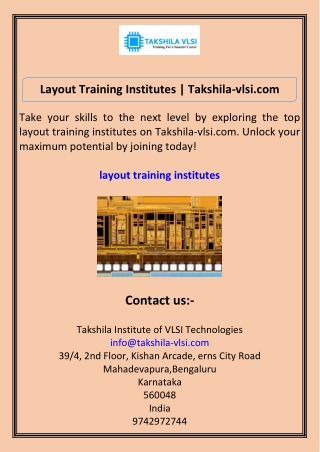 Layout Training Institutes Takshila-vlsi.com