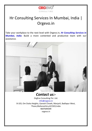 Hr Consulting Services In Mumbai, India | Orgevo.in