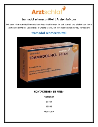 tramadol schmerzmittel | Arztschlaf.com