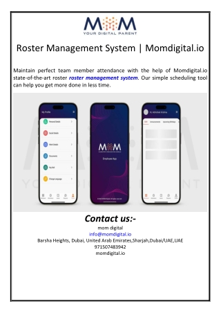 Roster Management System | Momdigital.io