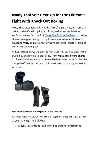 Muay Thai Set