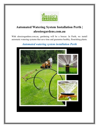 Automated Watering System Installation Perth alessiosgardens.com.au