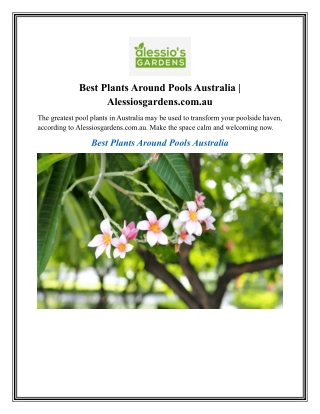 best plants around pools australia