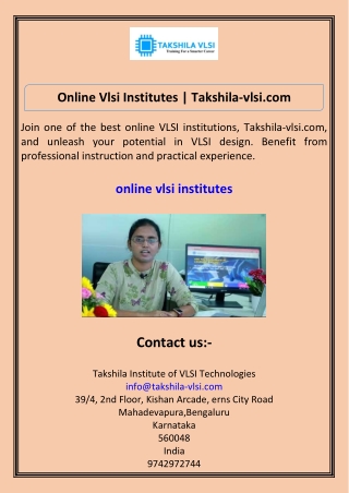 online vlsi institutes takshila vlsi com