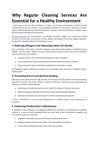 Why Regular Cleaning Services Are Essential for a Healthy Environment.docx