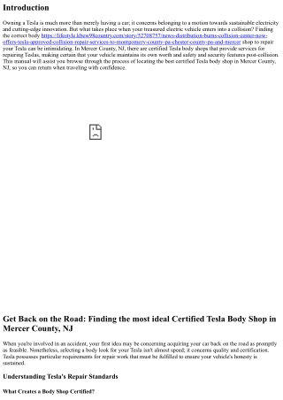 Get Back while driving: Locating the very best Certified Tesla Body Shop in Merc