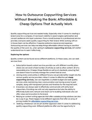 How to Outsource Copywriting Services Without Breaking the Bank_ Affordable & Cheap Options That Actually Work