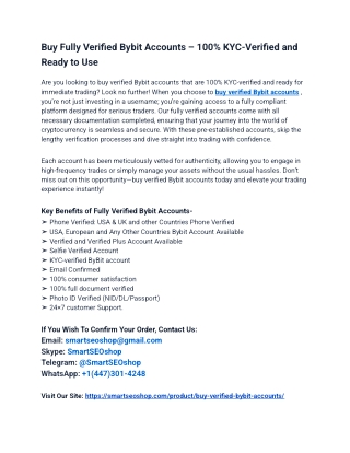 How to Safely Use Verified Bybit Accounts After Purchase