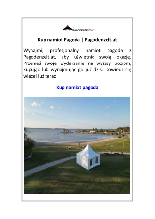 Kup namiot Pagoda Pagodenzelt.at