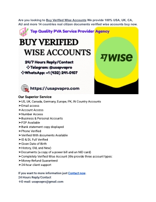 Buy Verified Wise Account – Transfer Money Without Limits