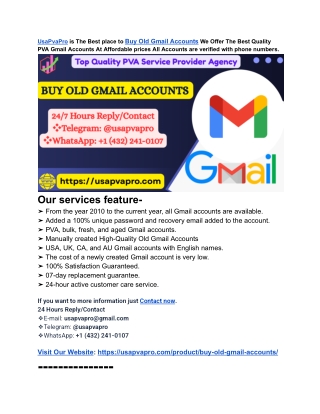 Buy Old Gmail Accounts for Advertising & Online Business