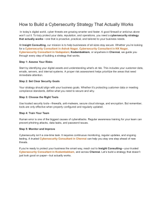 How to Build a Cybersecurity Strategy That Actually Works