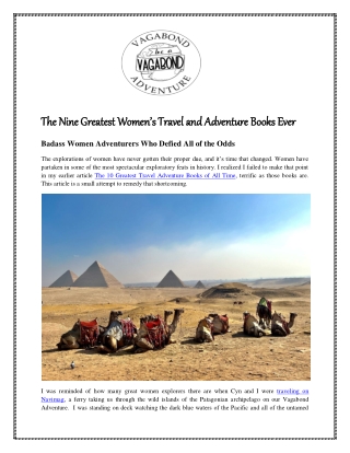 The Nine Greatest Women’s Travel and Adventure Books Ever